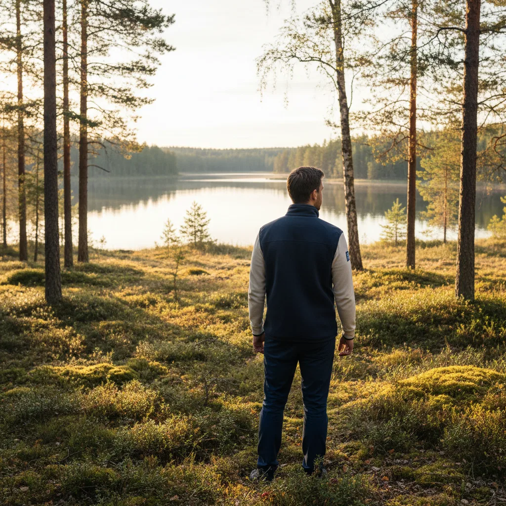 Man i naturen som representerar aktiv livsstil och välbefinnande för mäns vitalitet